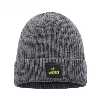 China COMMON Warm Winter Knitted Hat Fleece Beanie Inner Striped Hat for sale