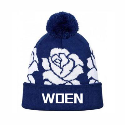 China Custom made pom beanie ribbed beanie hat women pom beanies common men beanies for sale