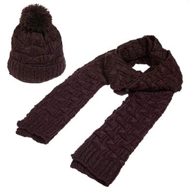 China JOINT Colorful Women Fashion Warm Winter Hat And Scarf Custom Knitted Set for sale