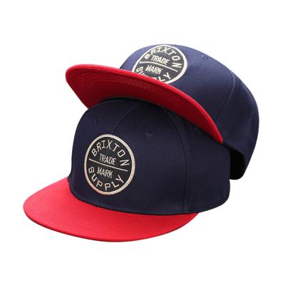 China WOEN JOINT Custom Red and Navy Blue Snapback Hat 3D Embroidery Snapback Hats for sale