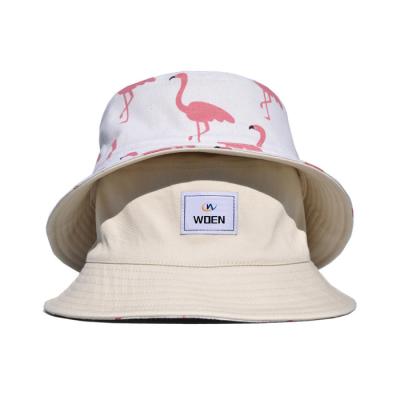 China Character Bucket Hat Low MOQ Unisex Wide Brimmed Nylon Bucket Hat Kids White Bucket Hat for sale