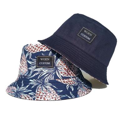 China Character Your Own Logo Reversible Bucket Hat Custom Floral Kids Bucket Hat for sale