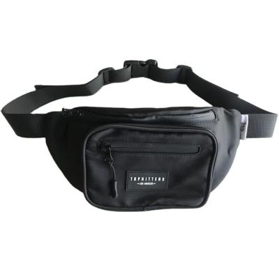 China Black Fanny Pack With Rubber Patch Waterproof Water Proof Custom Logo Waist Bag for sale