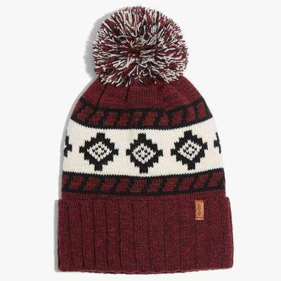 China Custom Brand JOINT Knit Beanie Winter Hat Pom Pom Winter Beanie Hat Scarf Set Free Pattern Hat Knit Beanie for sale