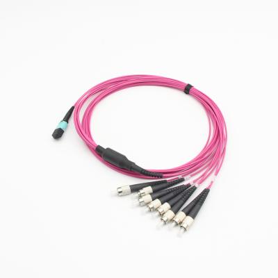 China FTTX MPO to FC Straight Patch Cord 8 Cores Harness Cable MPO-FC OM4 2.0mm Assemblies MPO-LC Fanout Cable for sale