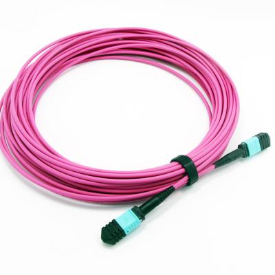 China 10m High Quality Male Trunk 12Cores Senko MPO Cable Multimode Fiber Optic 12F MPO - MPO Patch Tie Down 12F MPO-MPO Patch Cable for sale