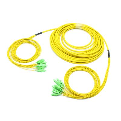 China High Quality FTTH 16 Core Fiber Optic Patch Tie Down SC/APC Breakout 2.0mm Singlemode Patch Cables for sale