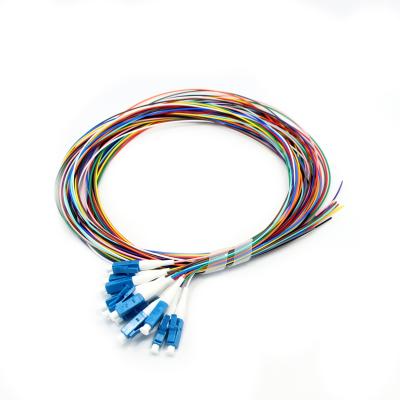 China High Quality Customized Color Coded FTTx Solution Data Center GPON Fibers Logo Lc 12 Pigtail Set Fiber Optic Pigtail for sale