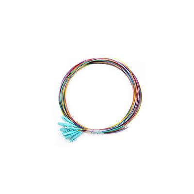 China Hot Selling Data Center GPON Solution FTTx Wholesale Custom Logo OM3 LC 12F Fibers Color Coded Pigtail Set Fiber Optic Pigtail for sale