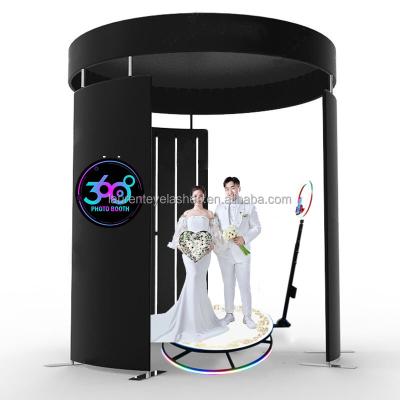 China Festival 360 Photo Booth Backdrop Fence Sky Led Party 360 Photo Booth Fence Black 13FT 360 Spinner Photo Booth Spiral Fence for sale