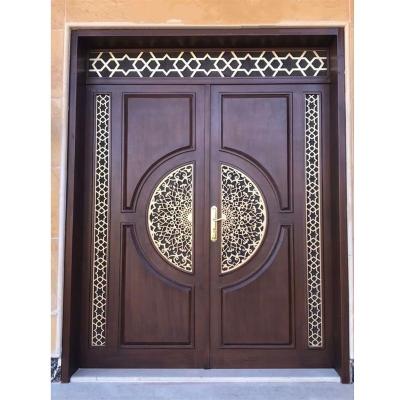 China Latest Contemporary Classic Royal Villa Front Hardwood Double Door Main House Entrance Door for sale