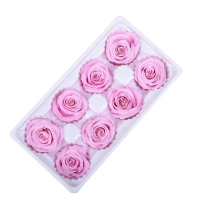 China Celebration Wholesale A Grade 4-5cm Rose Heads Forever Rose Decorative Eternal Preserved Rose for sale