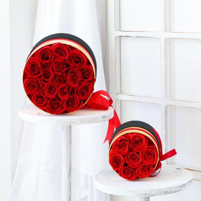 China Fashional 2021 Eternal Hot Selling Luxury Round Hug Bucket Forever Preserved Rose For Valentine's Day Gift for sale