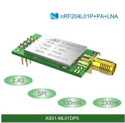 China AS01-ML01DP5 2.4G Wireless Transceiver Module Passthrough RF Communications Over a Background nRF24L01P+PA 100mW S-00146 for sale