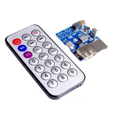 China MP3 +WAV+WMA AUX Decoder Panel 2W Amplifier TF Card Audio. WITH S remote control for sale