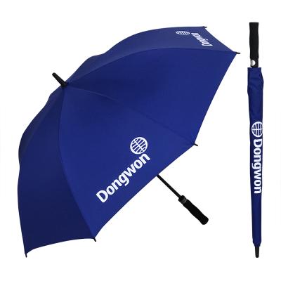 China Large Size Traditional Strong Frame Umbrella Logo Golf Umbrella Auto Navy Blue Custom Made for sale