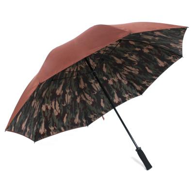 China Oversized Logo Automatic Windproof Golf Umbrella Custom EVA Handle Business Straight Long Double Double Minimalist Manual Camouflage for sale