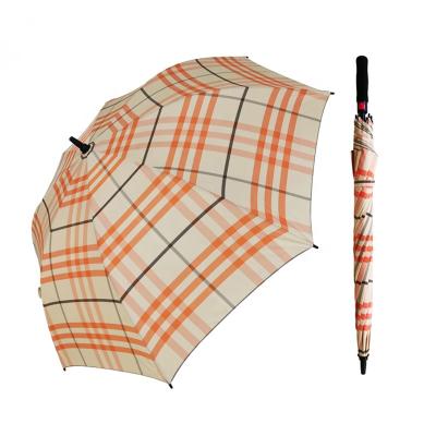 China Large Traditional High End Custom Lattice Design EVA Automatic Golf Umbrella For Waterproof Rain for sale