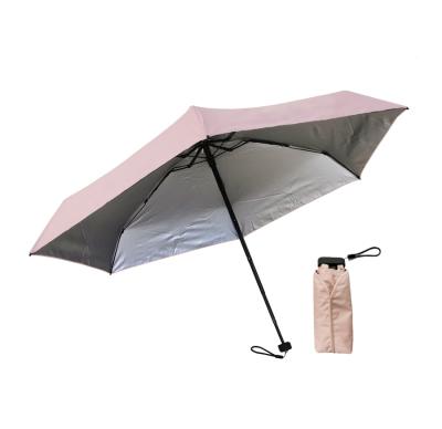 China New Lightweight UV Protection Umbrella Small Silver Coated UPF50+ Mini Pocket Rain Umbrella for sale