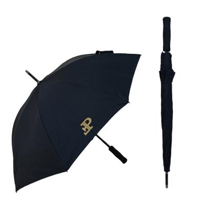 China Custom Age Logo Durable Windproof Auto Customized EVA Style Fabric Pongee Color Modern Double Canopy Golf Umbrella for sale