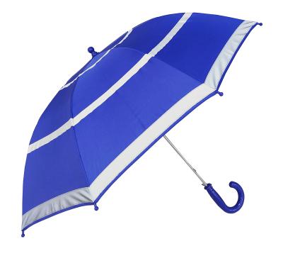 China Safety Windproof Reflective Strip Quick Delivery Umbrella Kids Straight Umbrella for sale