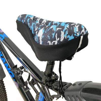 China Comfortable Custom Design Print Camouflage Bike Saddle , Comfortable Gel Bike Seat Cover for sale