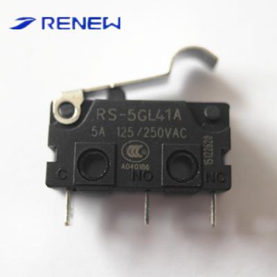 China RS-5GL41A R-Shape Lever Simulated Roller Switch 5a Lever Type Micro Miniature Switch RS-5GL41A for sale