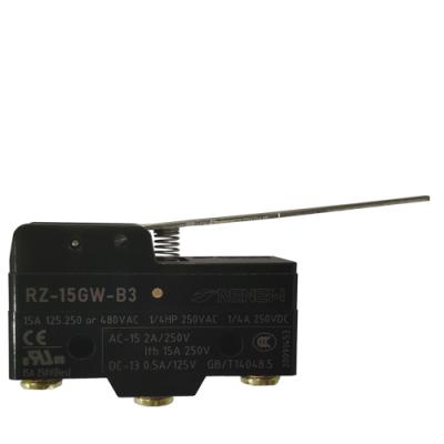 China PBT RZ-15GW-B3 Z series hinge switch t85 5e4 lever type micro proximity switch for sale