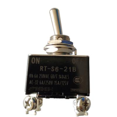 China RT-S6-21B DPST Two Posts On Off Mini Toggle Switch Waterproof 12v Switch RT-S6-21B for sale