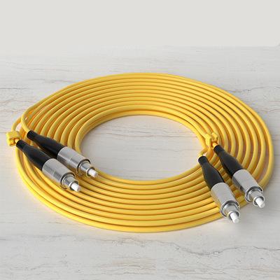 China Simplex Modem Networking FC/UPC Single Mode Patch Cord 3mm Diameter Fiber Optic Cable 2 Core for sale