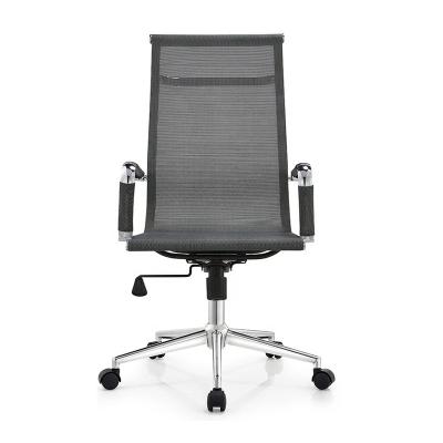 China Gray Office Chair Ergonomic Desk Adjustable Task Mesh Chair With Armrests Swivel Height for sale