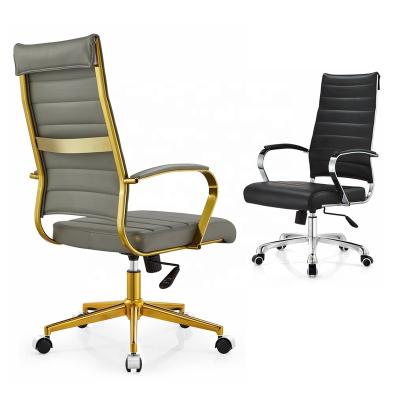 China Office Furniture Chair Low Back OEM Gold Swivel Height Adjustable (Height) Leather for sale