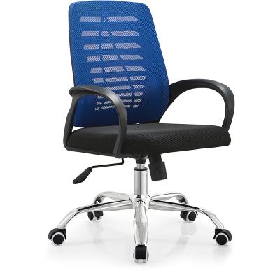 China 2021Wholesale Computer Blue Mesh Office Chairs In Stock Cheap Swivel Office Chair Adjustable Blue for sale