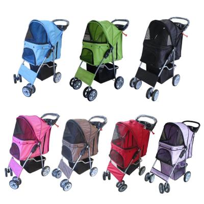 China Sustainable Hot Selling Colorful Oxford Dog Travel Stroller Cart for sale