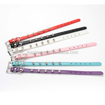 China Chic Viable Cat Neck Strap Sweet Pet Buckle Rivet Nailed Pu Leather Studded Dog Collar Para de collares perro for sale