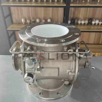 China Stainless Steel Powder Rotary Drum Feeder Valve System With Nylon Lining Rotor for sale