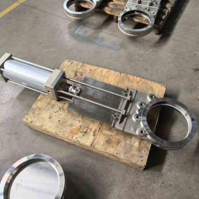 China Stainless Steel Knife Pneumatic Gate Valve Clamp Type for Powder Particle Material for sale