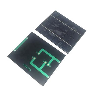 China Small Mini 1w 2w 6v Customized Epoxy PET Solar Panel 2w Solar Panel 136x110mm for sale