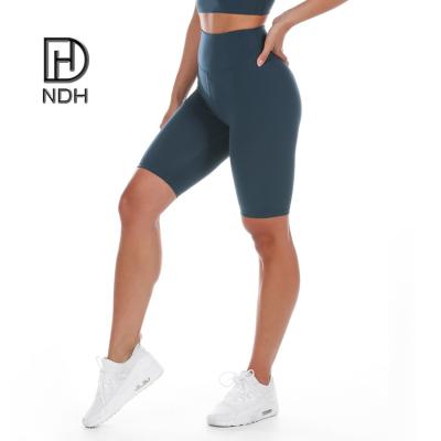 China Breathable Stretch Workout Bike Shorts For Women Eco Friendly With Inside Pockets Recycle Nylon Pants for sale