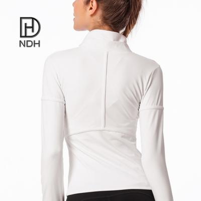 China Breathable Outer Wear Jacket Stretch Workout Yoga Jackets Hugged Feel Sports Jackets Recycle Polyester Jackets for sale