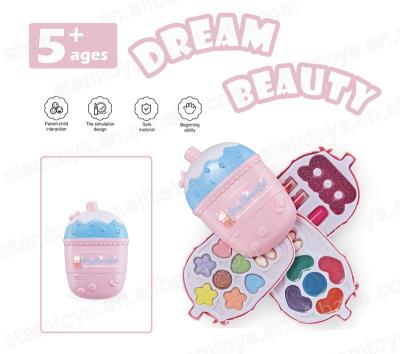 China Plastic Fantasy Beauty Set Girls Home Cosmetics Milk Tea Cup Case Steamer Makeup Toys Face Painting Art Gift for Girls for sale