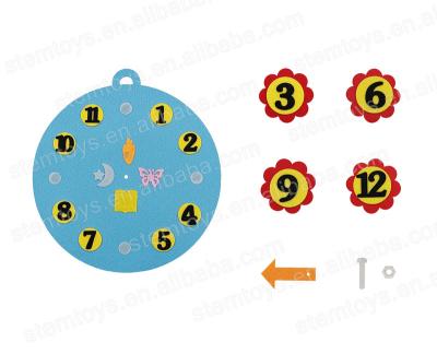 China Nonwoven Fabric DIY Puzzle Preschool Time Learning Clock Kids Felt Craft Nonwoven Fabric Stem Educational Toys For Children for sale