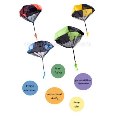 China ABS+Polyester Fabric Educational Outdoor Space Toys Hand Throw Parachute 6 Color Asst for sale