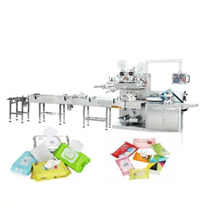 China The main engine adopts famous brand--MITSUBISHI. High Speed ​​Fully Automatic Wet Wipes Packing And Making Machine for sale