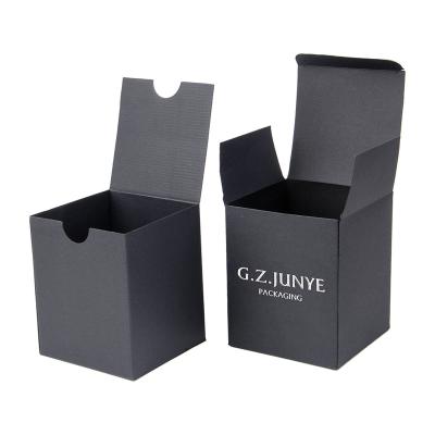 China Recyclable Custom Size Perfume Box Wholesale Recycled Black Kraft Paper Box For Perfumes for sale