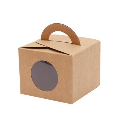 China Recyclable Whole Vending Food Boxes With Window Take Away Pastries Kraft Paper Cake Box for sale