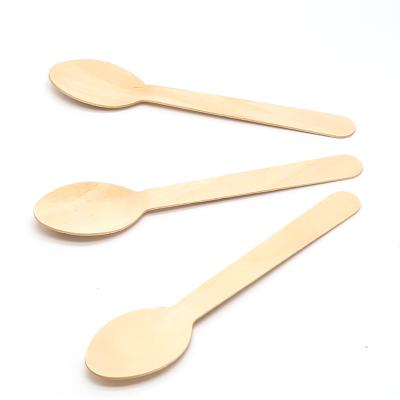 China Biodegradble Spoon 160mm Wooden Disposable Take Away Cutlery For Restaurant Material Non-selected 75% ab quality 25% wastage for sale