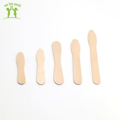 China Disposable Wooden Smooth 100mm Environmental Wooden Ice Cream Spoon Sticks for sale