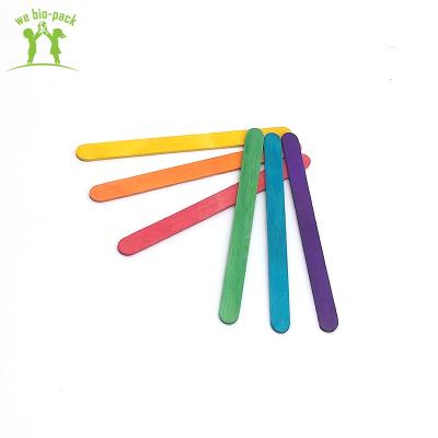 China 110mm Craft Ice Cream Spoon Sustainable Natural Kids Safety DIY Wooden Sticks for sale