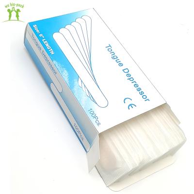 China Biodegradable Disposable 150mm Wooden Safes Smooth Spatula With Individual Package for sale